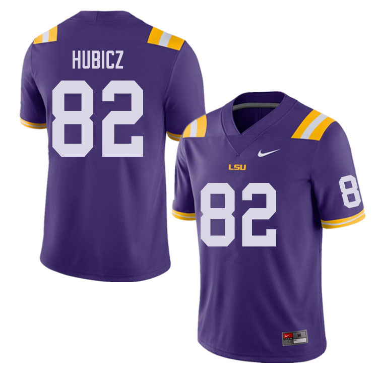 Men #82 Brandon Hubicz LSU Tigers College Football Jerseys Sale-Purple